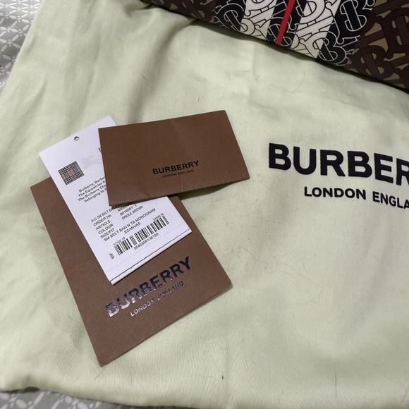 Burberry Brown and Black Monogram Tote with Red Accents - Picture 8 of 8